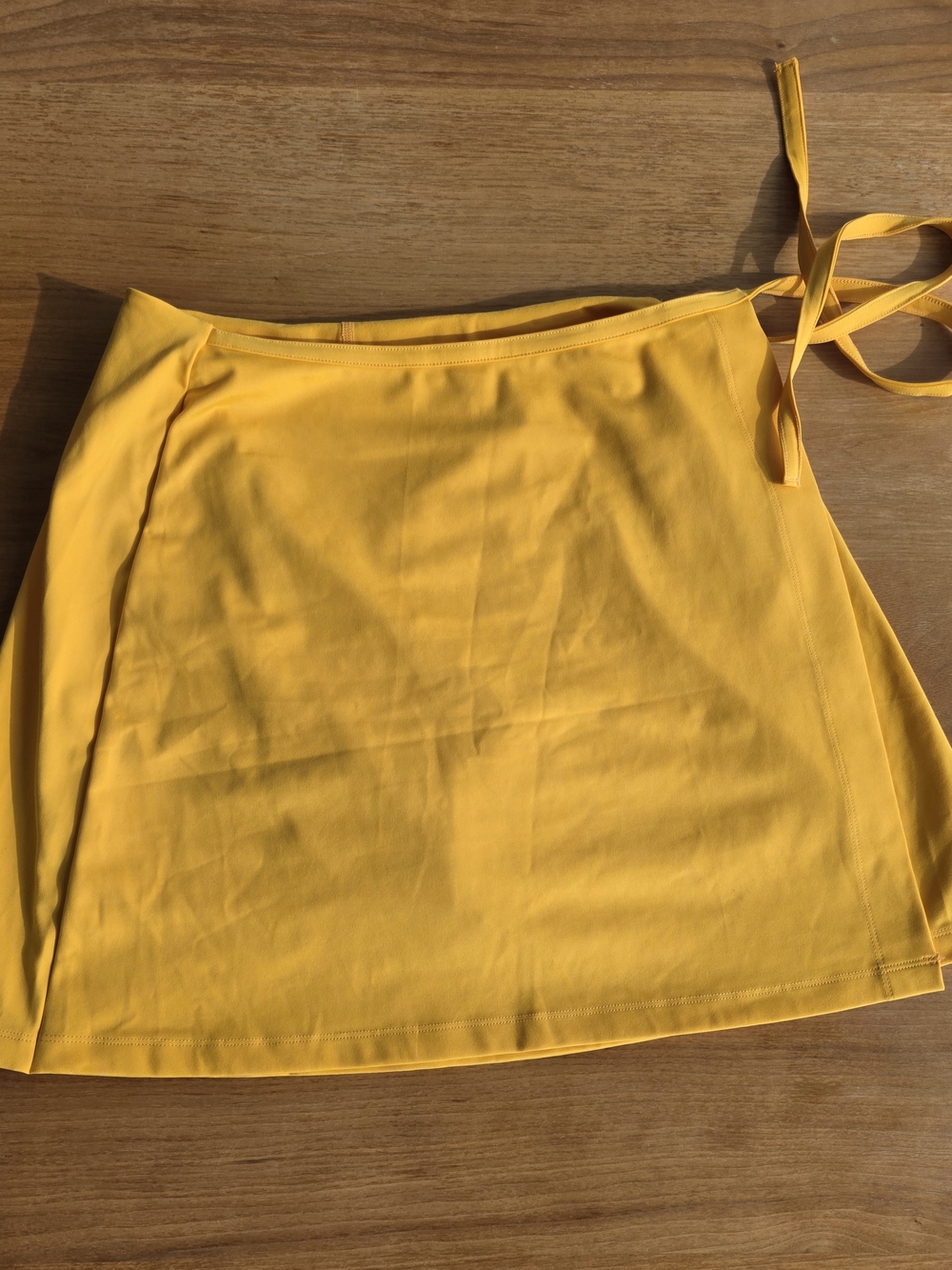 girlfriend collective Yellow Wrap Mini Skirt